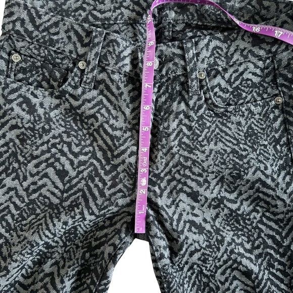 7 for all mankind women’s skinny pants black textured pattern size 26 #559 - Picture 6 of 9